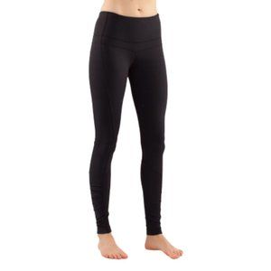 Lululemon Spirit Tight Leggings Womens 6 Black Full Length Stretch Ruched M
